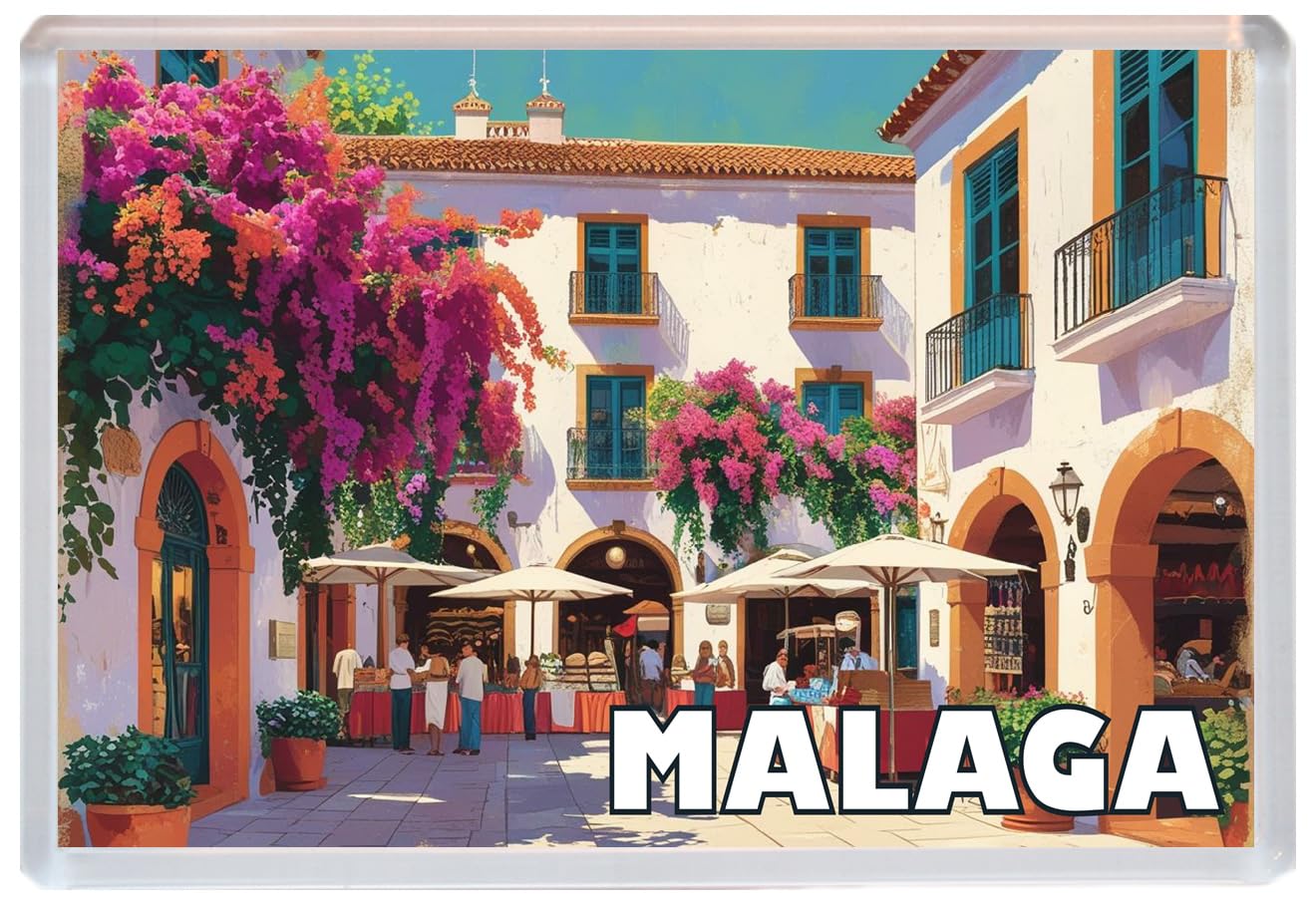 Baked Bean Store Multicolor Malaga - Spain - Jumbo Artistic Fridge Magnet 96 X 67Mm