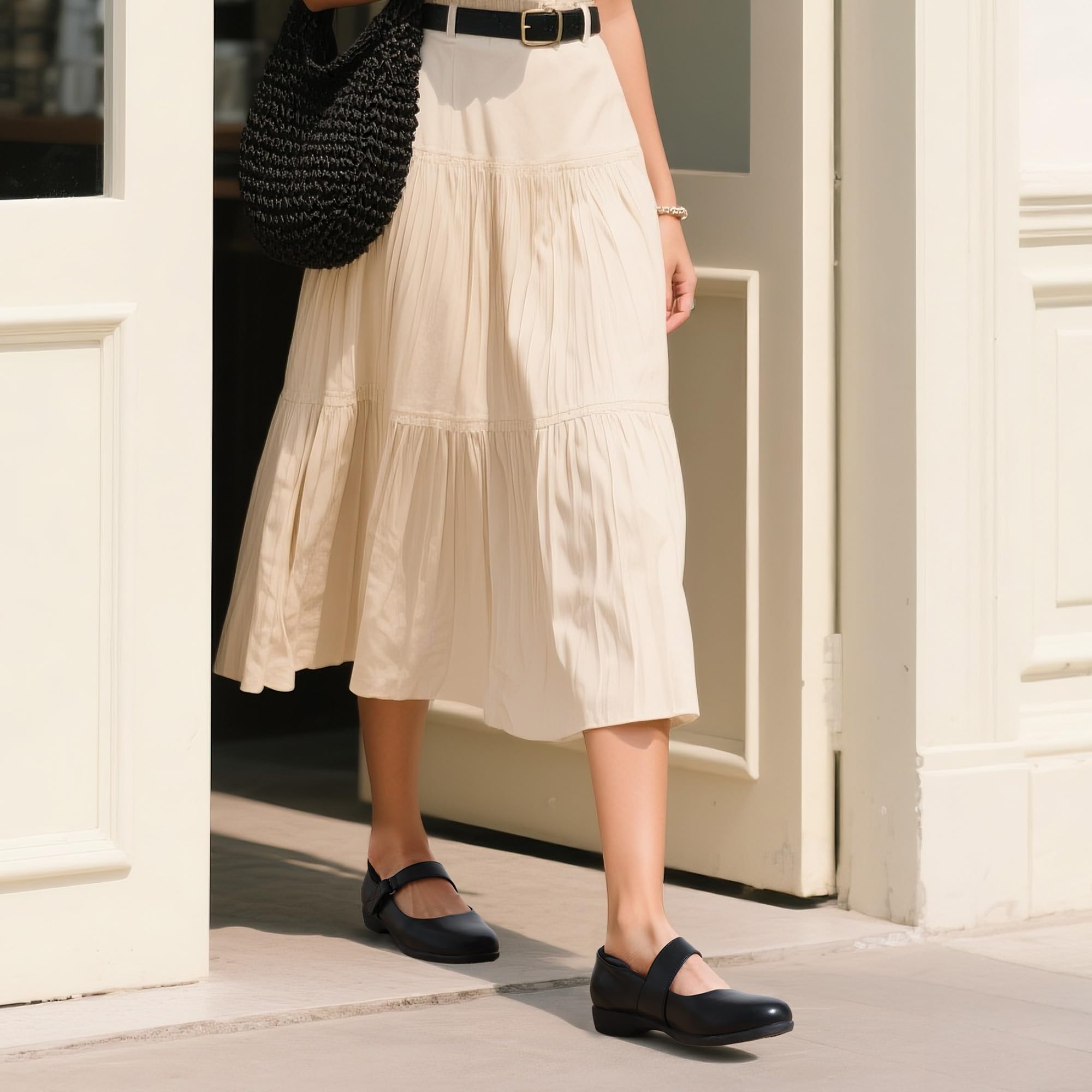 DREAM PAIRS Womens Ballet Mary Jane Flats, Comfortable Business Office Dress Shoes for Women Dressy and Work with Ankle Strap