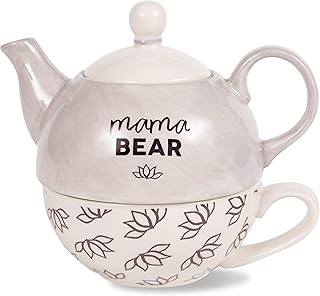 Pavilion Gift Company - Mama Bear - 15 Oz Teapot & 8 Oz Teacup Tea For One Set