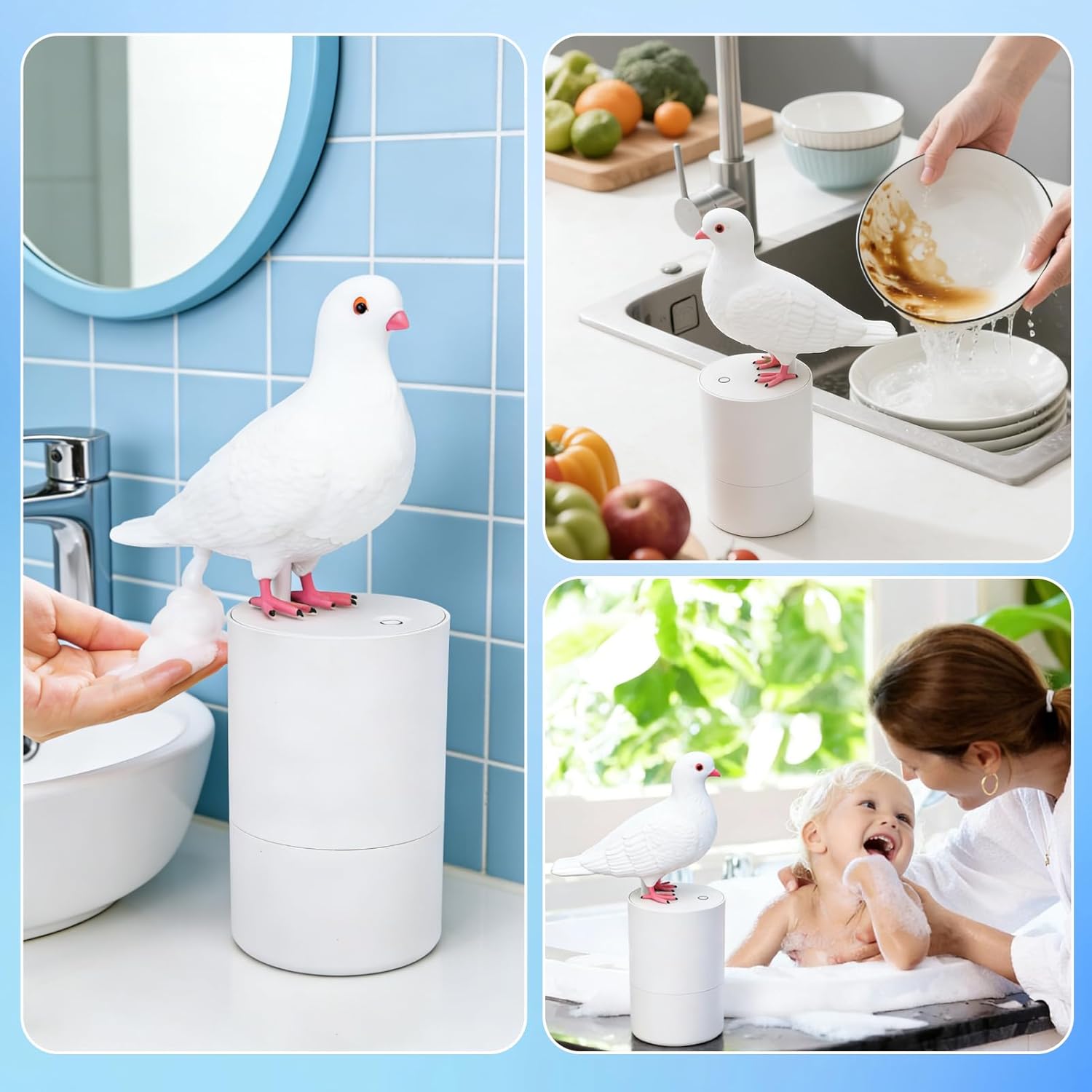 Automatic Foaming Soap Dispenser Touchless Induction Foam Hand Washer for Kitchen Bathroom Bird Design