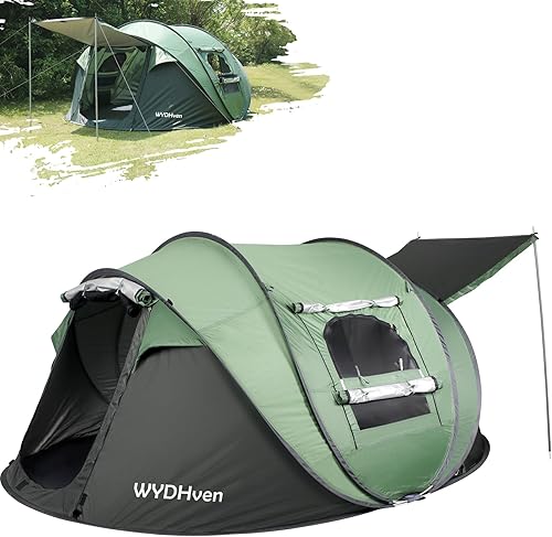 Miniatura 1 de Tienda de campaña desplegable para camping, tienda de campaña para 234 personas con almacenamiento adicional, protección UV, impermeable, costuras