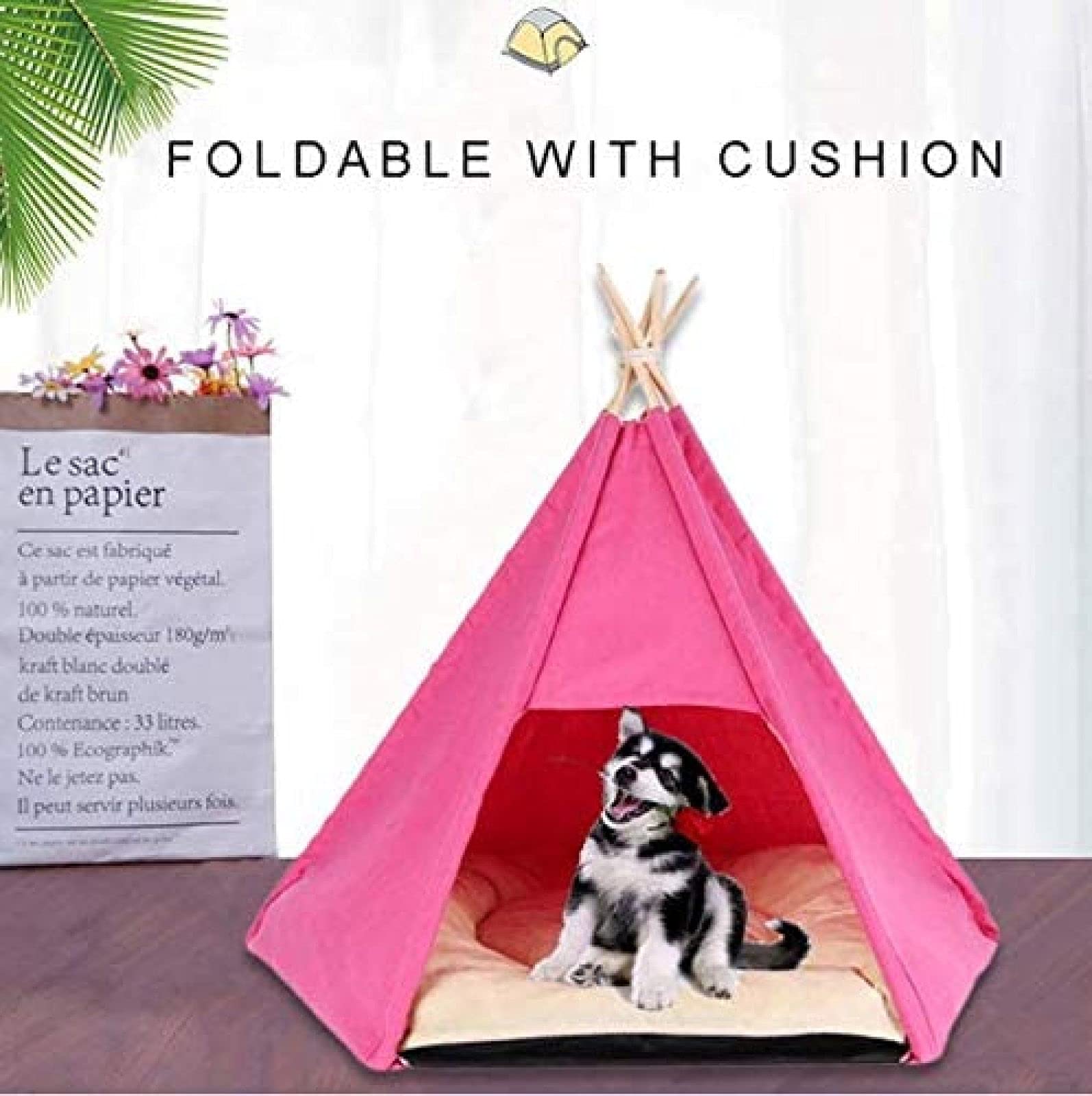 Hundezelt Rosa M - Tragbares Haustierbett Für Indoor & Outdoor