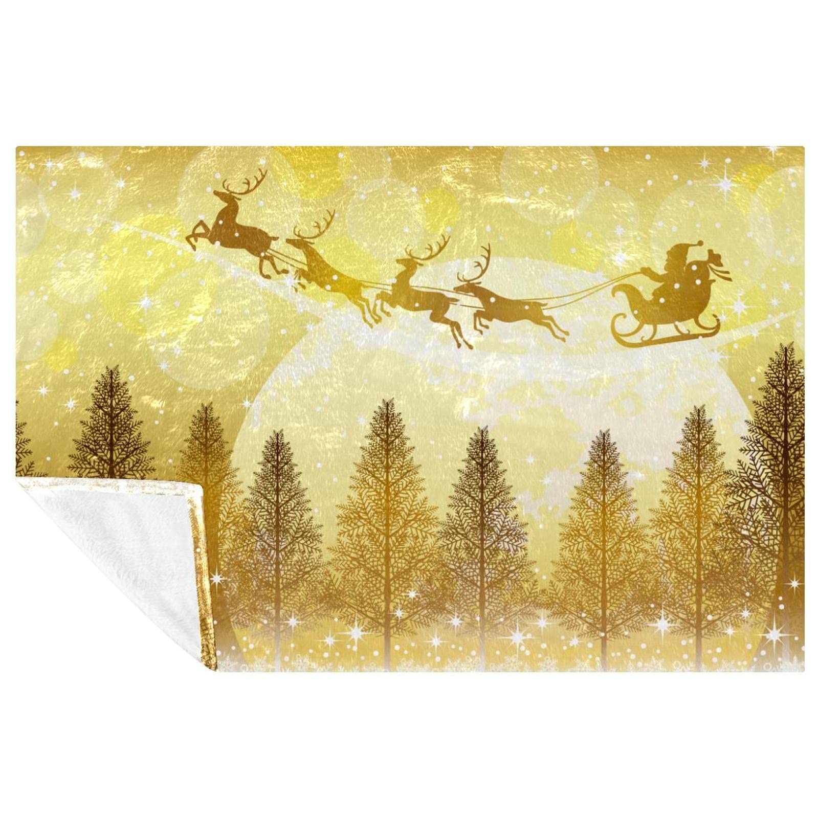 Couverture de Noël isolante 150x100 : plaid doux chaud lit canapé camping