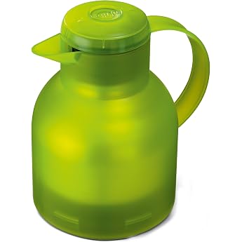 Emsa Samba 505763 Insulated Jug 1 Litre Quick Press Closure 100% Leak-Proof 12 Hours Hot 24 Hours Cold   Translucent Green