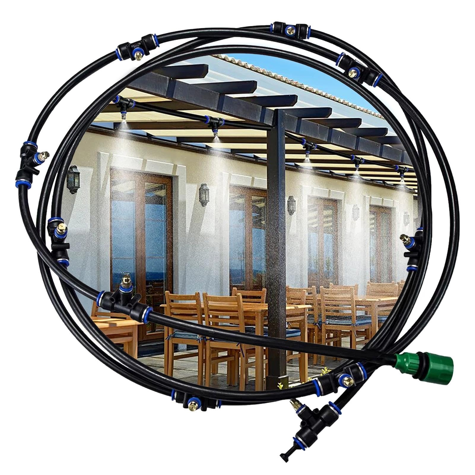 Kit Irrigazione a Goccia Nebulizzazione Rinfrescante per Patio Esterno