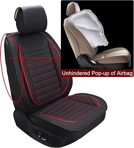 Miniatura 7 de Sanwom Juego completo de fundas de asiento de automóvil, funda de cojín universal de cuero antideslizante para automóvil, 5 fundas de imitación