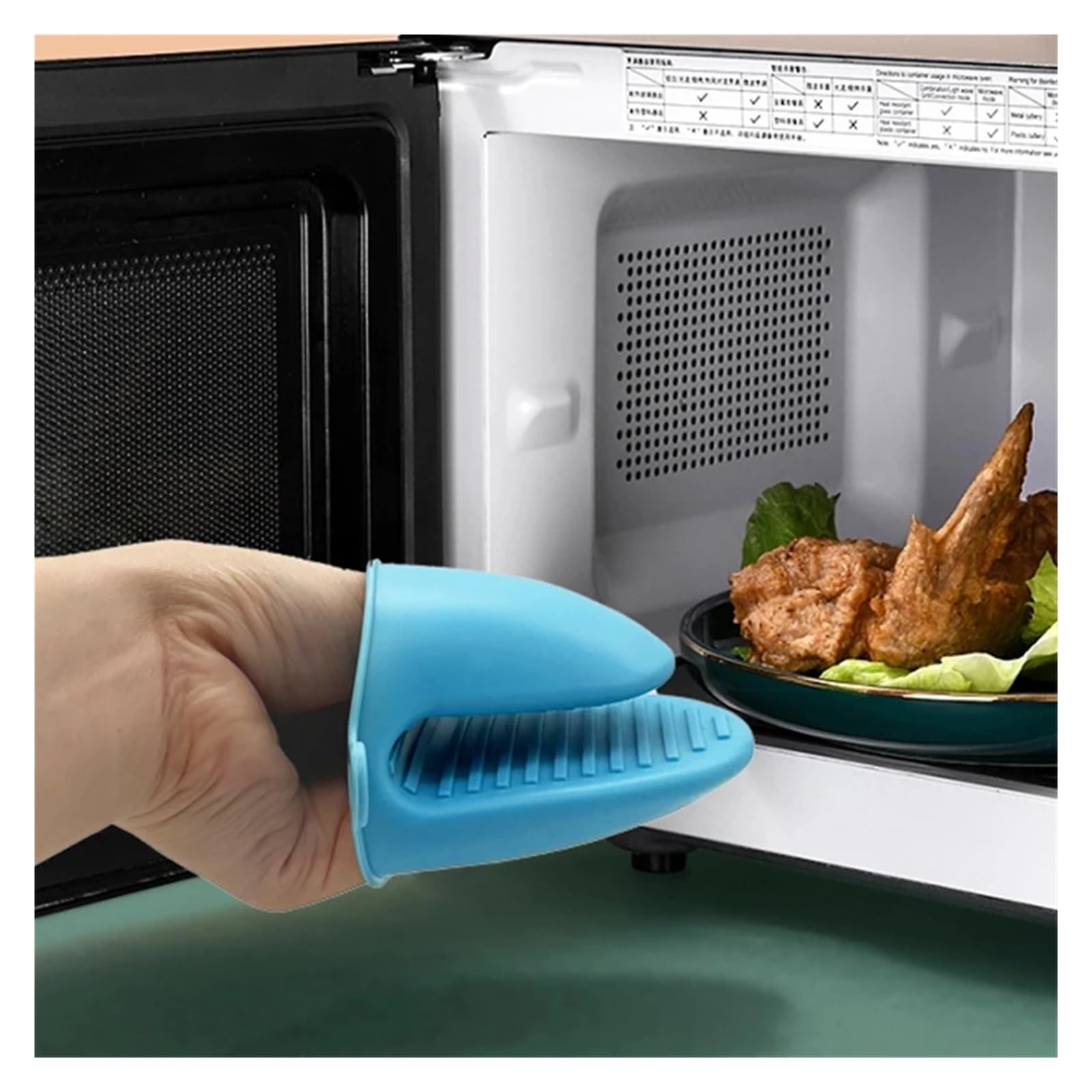 Genérico Guantes de Horno de Silicona, 2 uds Pinzas Resistentes al Calor