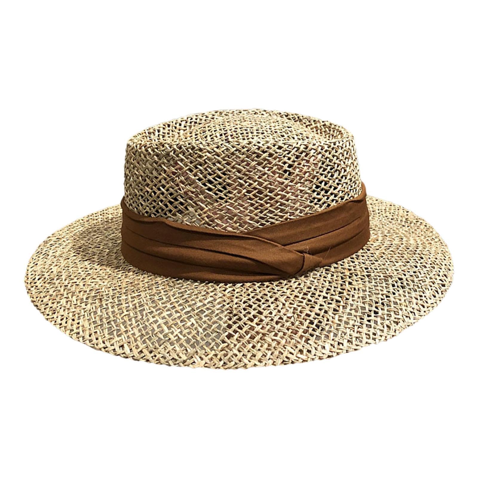 Womens Sun Hat Sunhat Woven Vintage Design Beach Hat for Park Hiking Outdoor Brown|Clothing, Shoes & Accessories|Womens Accessories|Hats-image-49