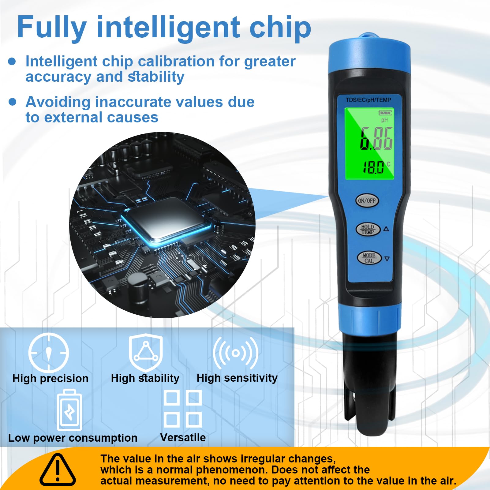 pH Messgerät 4 IN 1 mit TDS EC Temperatur Multi-Parameter Pool pH Tester 0,01 Auflösung hohe Genauigkeit wasserdicht IP67 Wasserqualität Meter mit automatischer Temperaturkompensation