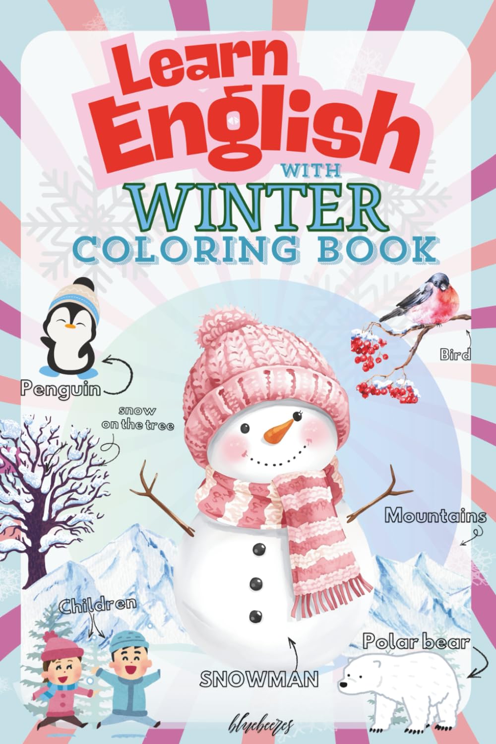 Learn English with Winter Coloring Book: Educational Winter Coloring Book for Learning English for Kids