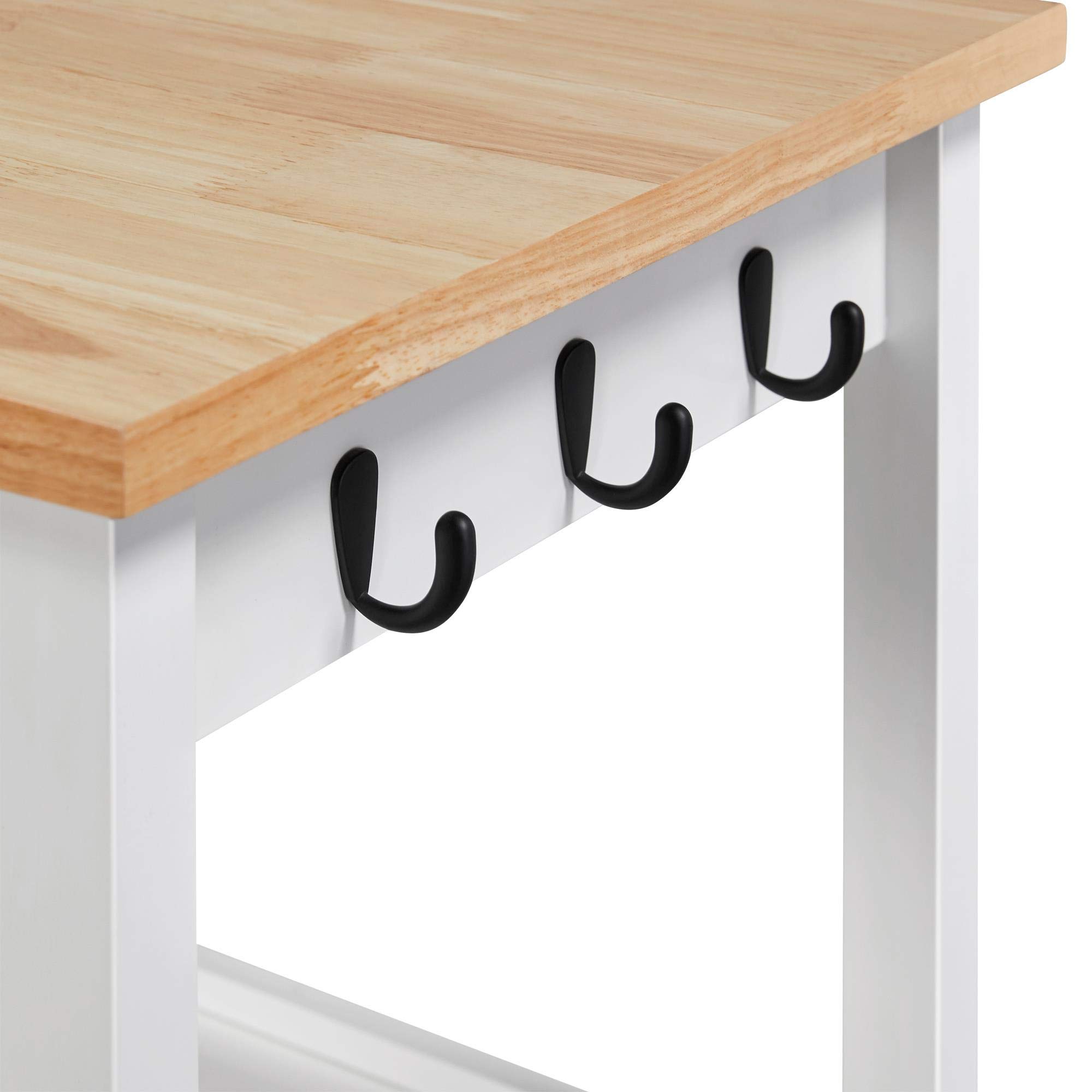 Yaheetech Carrello da Cucina con Ruote in Legno e Metallo 55 x 45 x 89 cm con Piano da Lavoro e Comodo Stoccaggio degli Oggetti Salvaspazio per Cucina Dispensa Ristorante e Bar Bianco