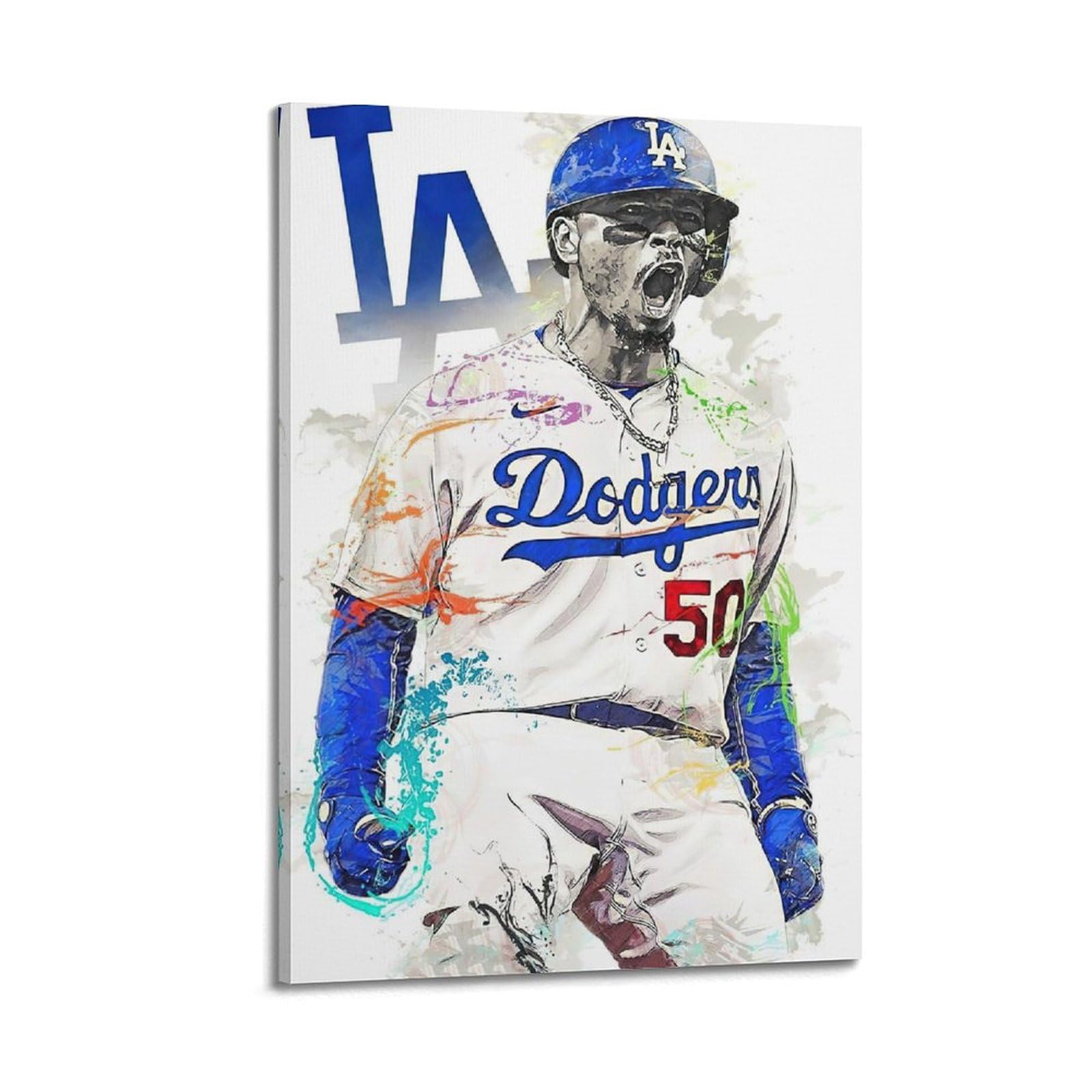 Poster retrò sportivo minimalista per camera da letto, giocatore della squadra di baseball, numero 50, poster decorativo su tela, poster da parete per camera da letto, decorazione per camera da letto