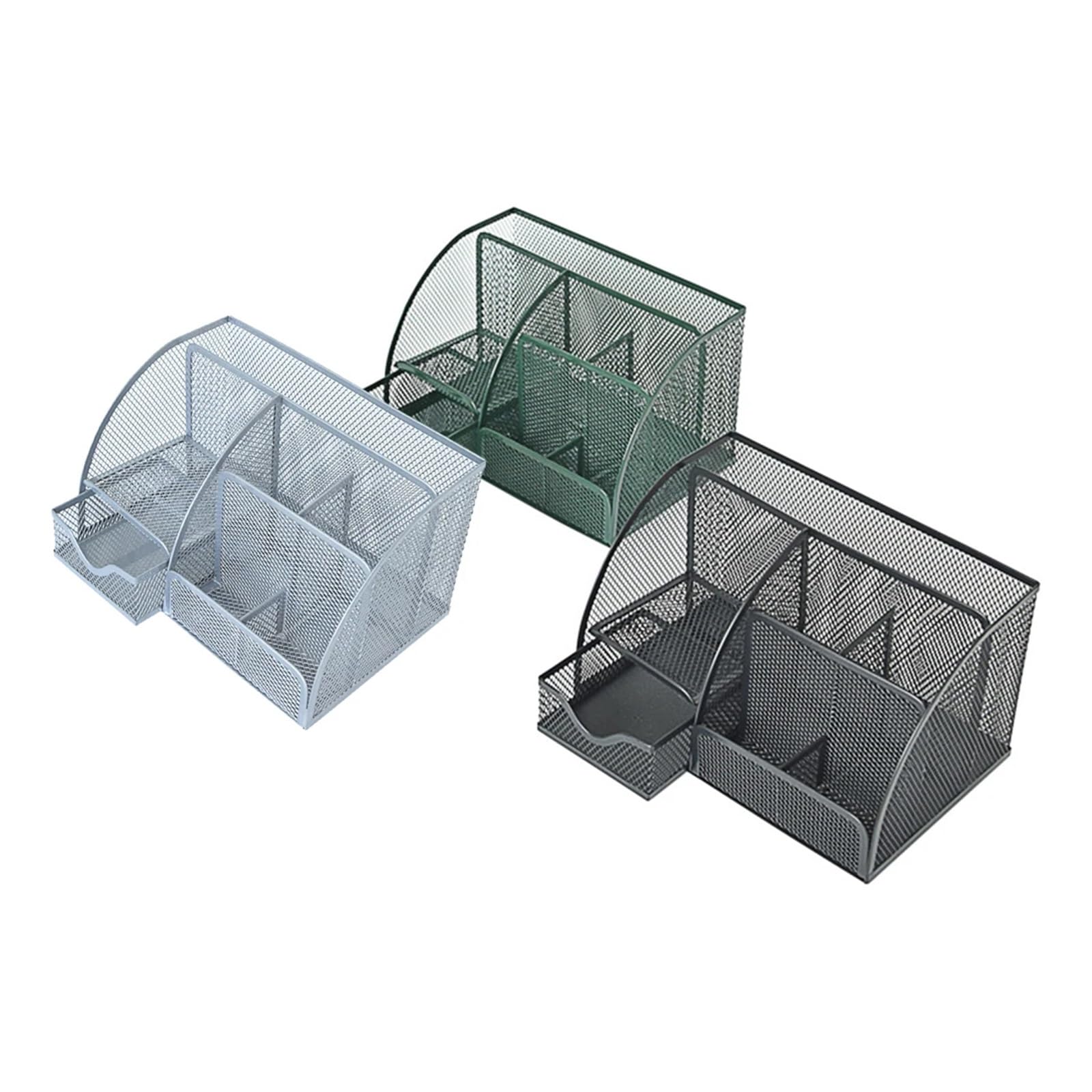 Stift Organizer Multifunktionaler Stifthalter aus Netzgewebe, 4/6 Fächer, mit Schublade, Bleistift-Schreibtisch-Organizer, for Schule und Zuhause, Stiftehalter aus Netzgewebe, Schreibtisch-Organizer F