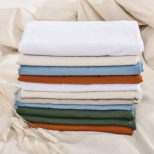 Miniatura 6 de NEXHOME PRO Juego de 2 fundas de almohada estándar 100% algodón orgánico, cierre de sobre, tacto de lino texturizado natural, suave y duradero,