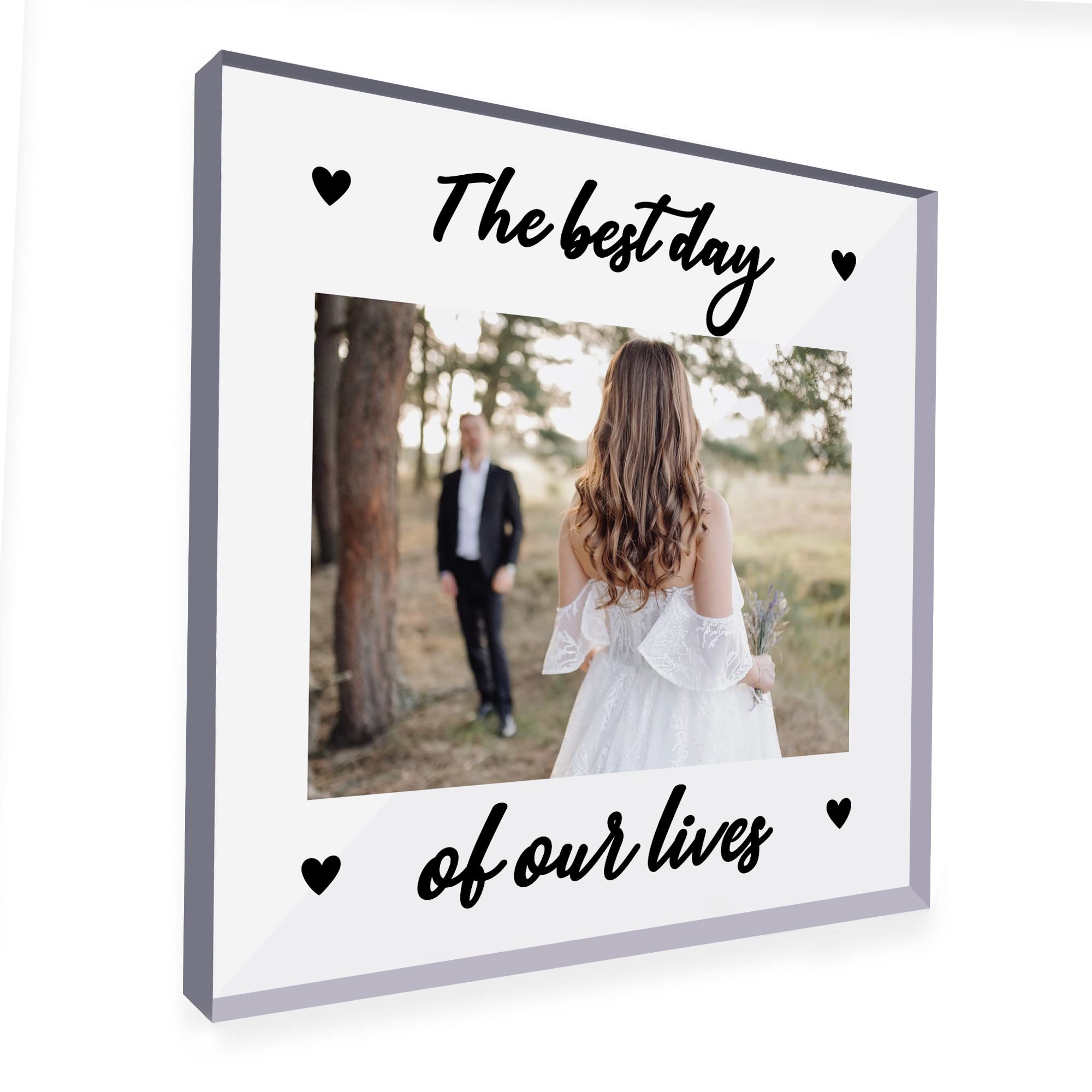 Red Ocean Personalised Wedding Gift Wedding Anniversary Photo Plaque Novelty Marriage Sign Husband Wife Gift Best Day Of Ours Lives Plaque