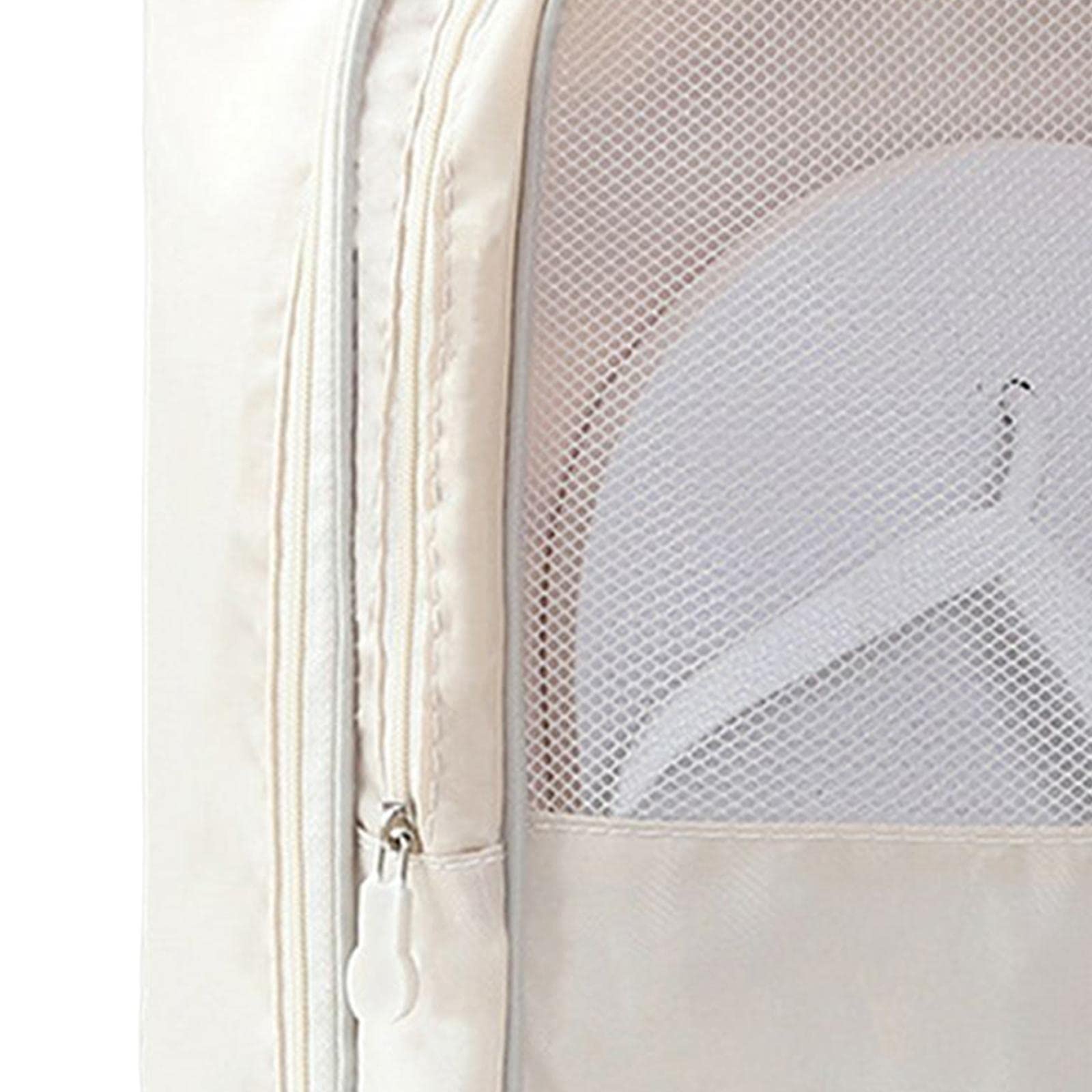 Schuh-Aufbewahrungstasche, Doppelreißverschluss, faltbar, Turnschuhe für Camping, Reisen, Angeln, Beige, 5er-Set (Beige), 29X22X13CM