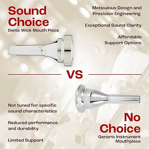 Miniatura 50 de Denis Wick Boquilla clásica de trombón bañada en plata, 5880-3AL - Diámetro trasero del barril para flujo de aire equilibrado y tono - Accesorio