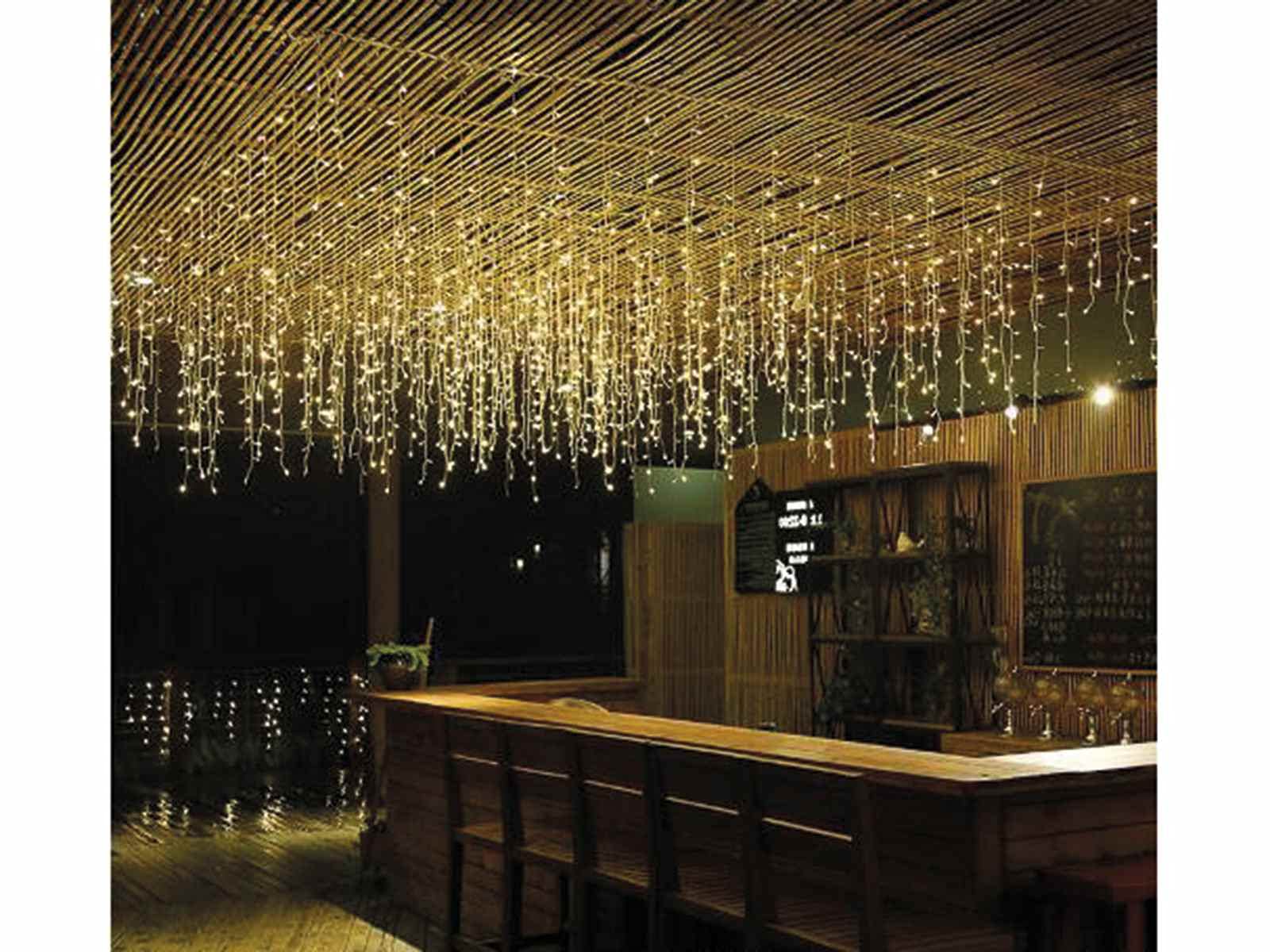 Cortina de luces navideñas con 624 LED para interior y exterior para decorar casa y tiendas