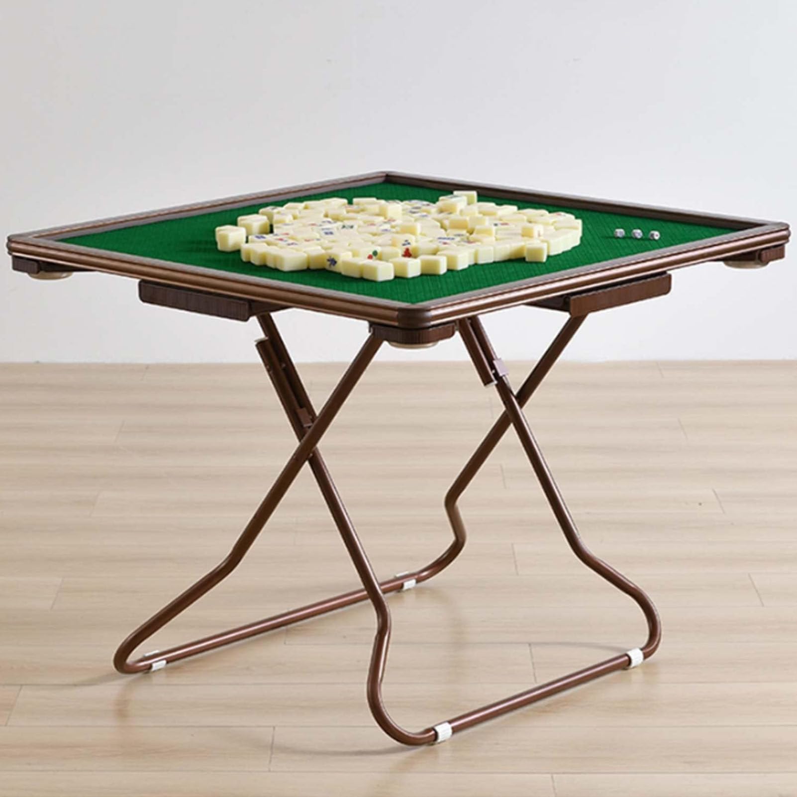 Tavolo Pieghevole da Mahjong, Tavolo da Poker Multifunzione Quadrato Pieghevole per 4 Giocatori con portabicchieri e vassoi per fiches per Giocare a Mahjong e Domino