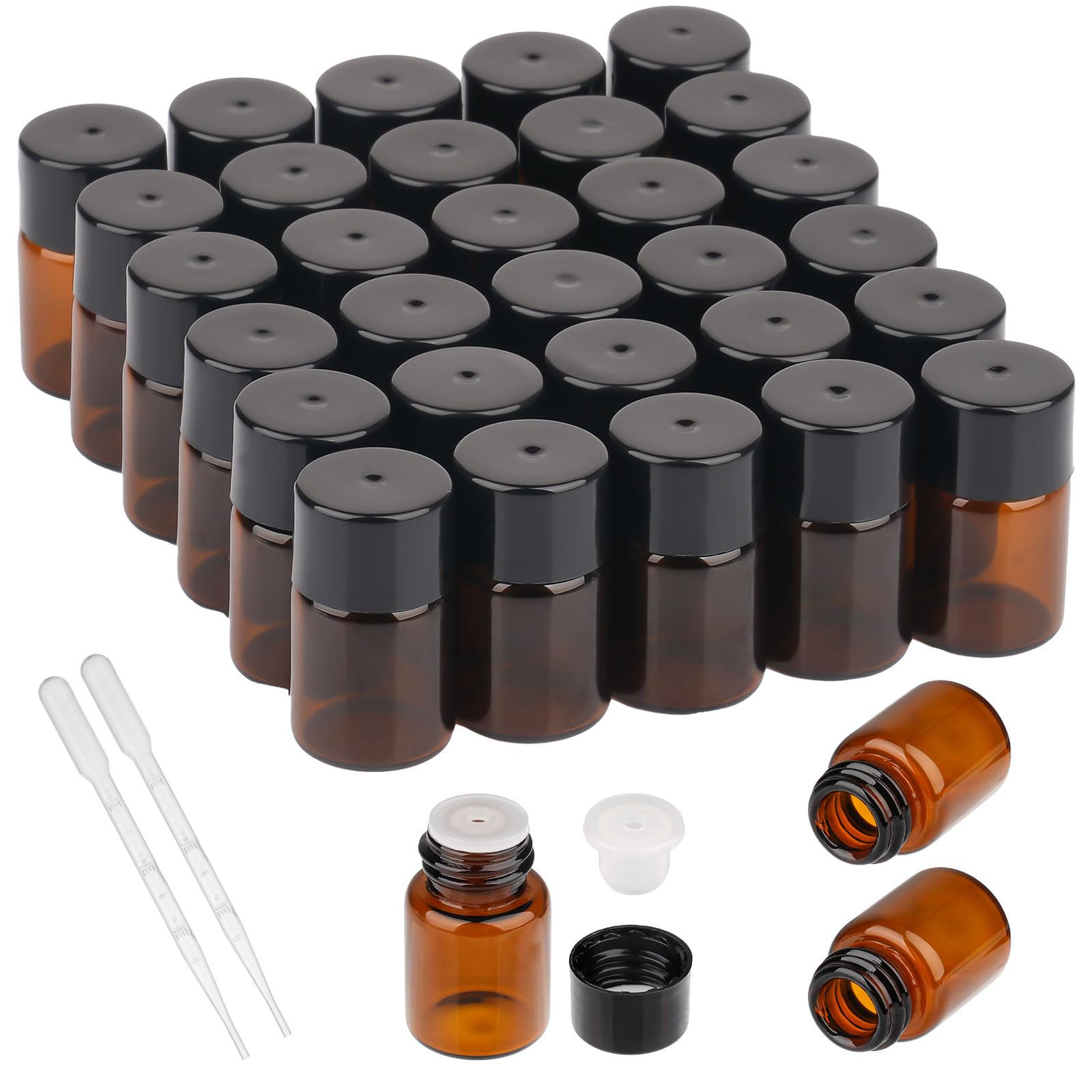 4x 30 Ml Roll-On Glasflaschen Bernsteinfarben – Nachfüllbar, Auslaufsicher Für ätherische Öle, Parfüm & DIY-Kosmetik