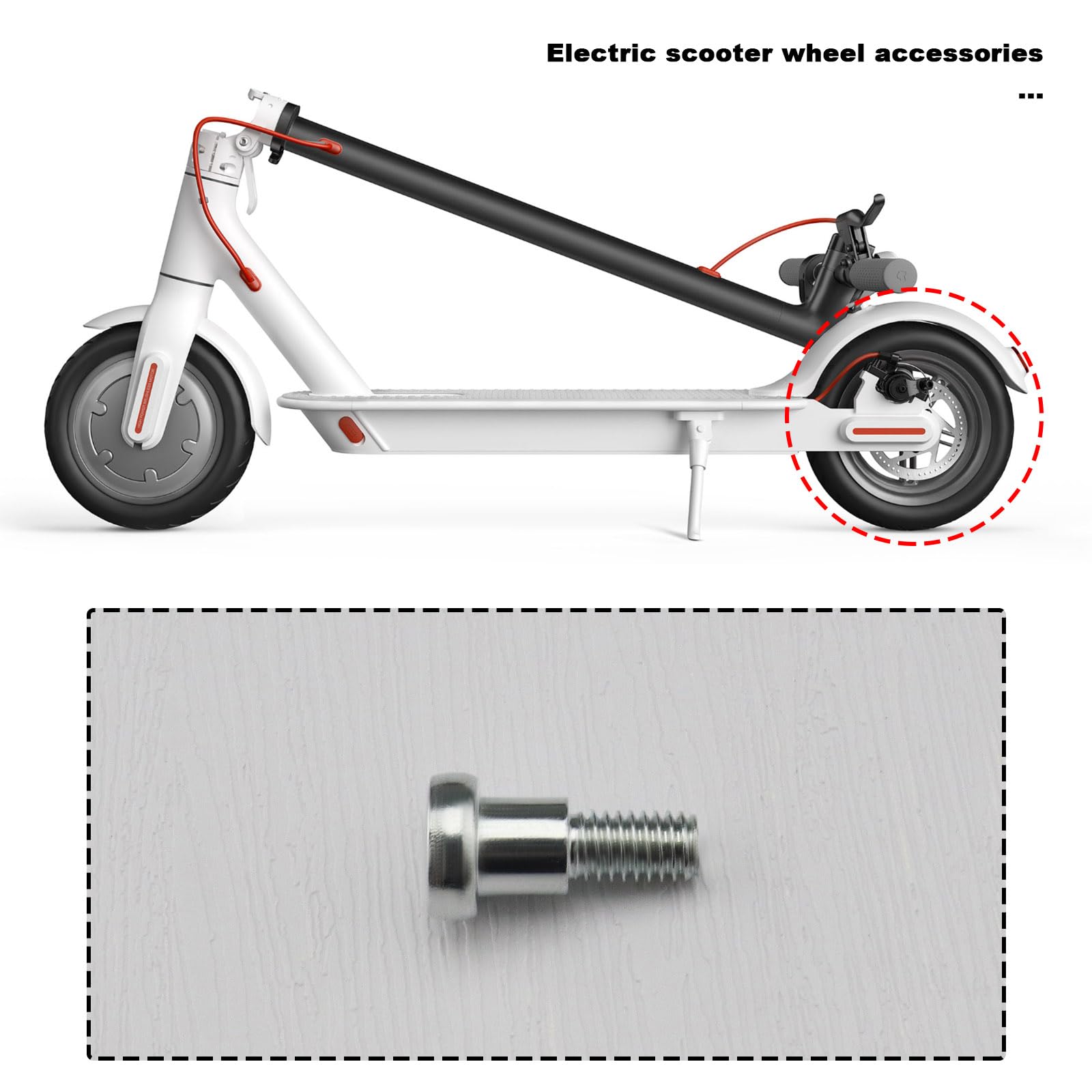 Create idea 4 zestawy śrub do tylnego koła kompatybilny z Xiaomi M365 1S Essential Pro/Pro 2 Model 3 akcesoria zamienne do skuterów elektrycznych srebrny