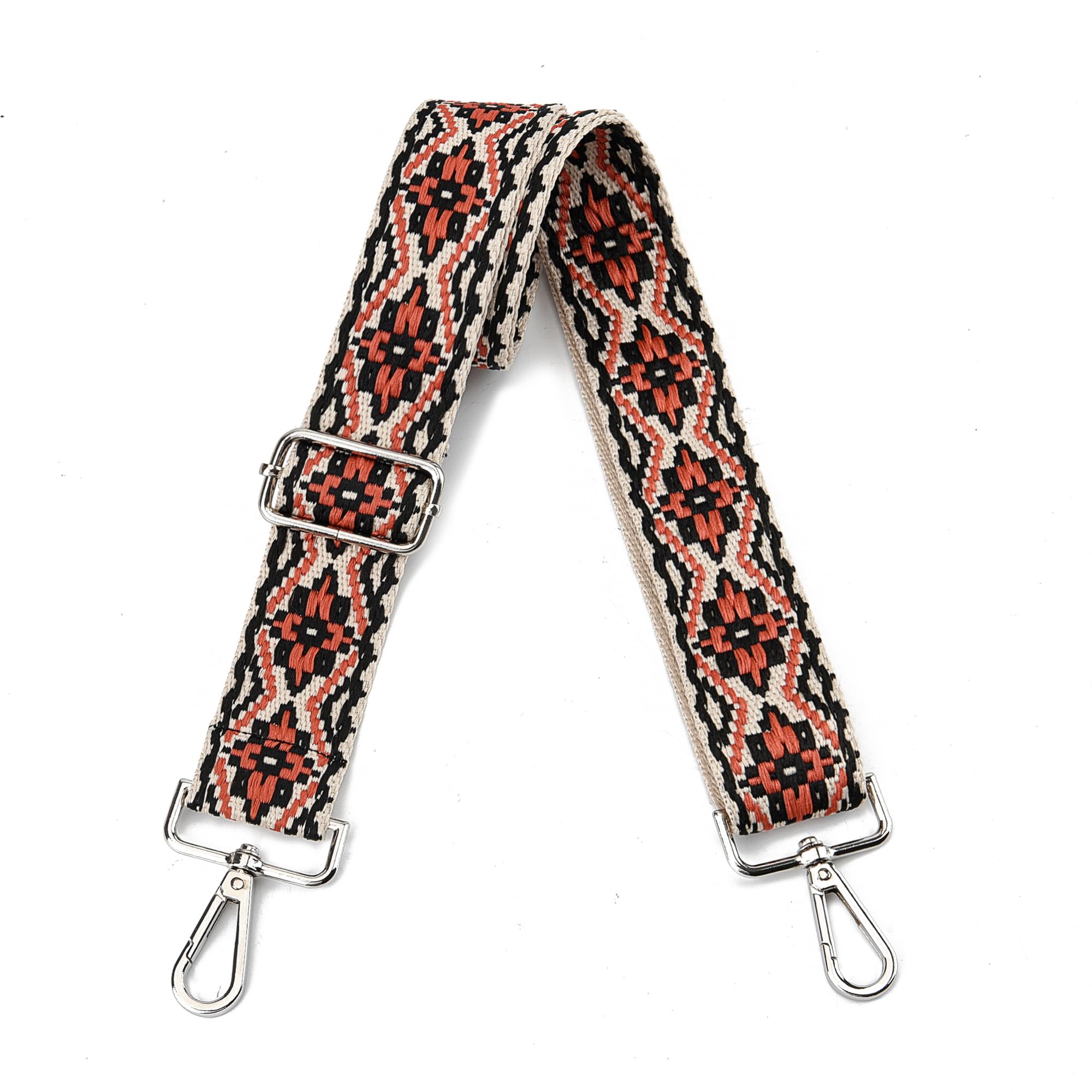 Wide Purse Strap Adjustable Replacement Crossbody Bag Strap Silver Hardware Shoulder Straps