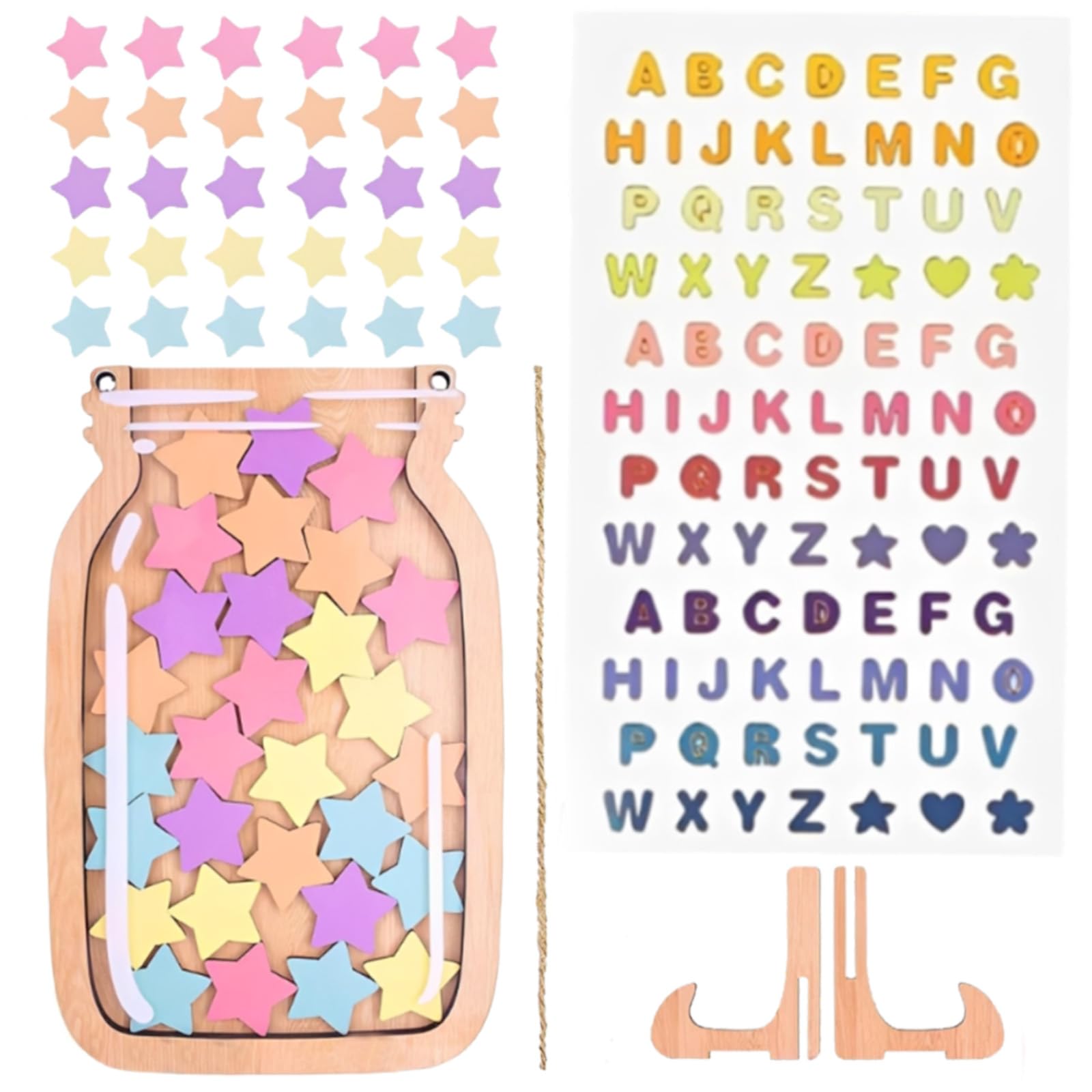 6-Piece Reward Jar Set, Style 4 Non-Magnetic Reward Chart and Star Chart System for Potty Training and Daily Routines