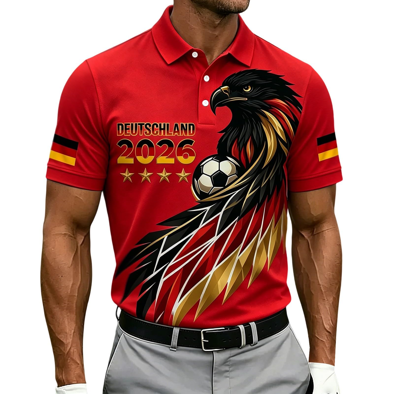 Germany Football Shirts Mens,Germany Football World Cup Shirt 2026 for Men Crew Neck T-Shirts Lightweight Short Sleeve with German Flag Printed Summer Causal Tees for Germany Team Support Outfit