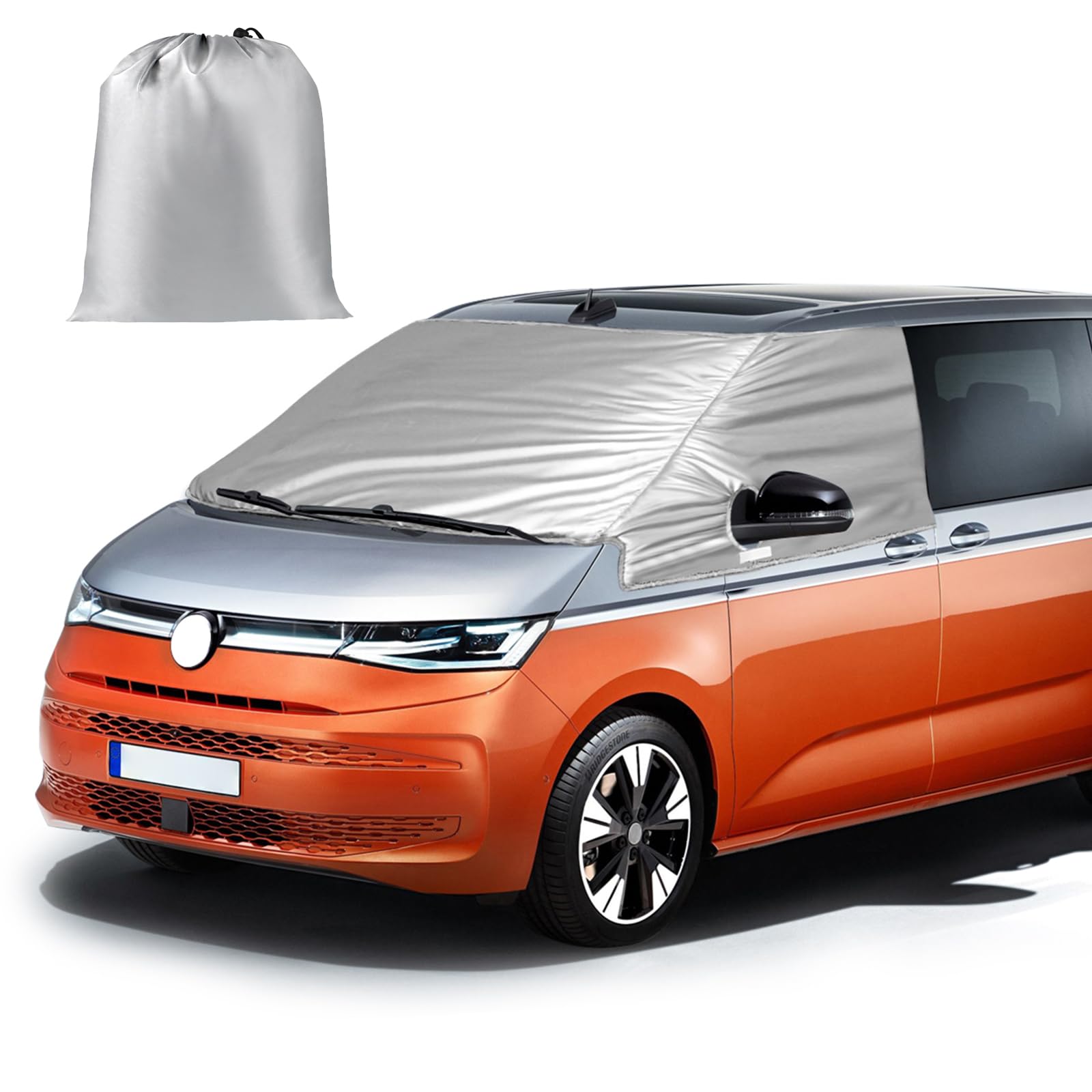 Auto Windschutzscheiben Abdeckung Ersatz für 2021-2026 VW T7, 5 Schichten | Auto Sonnenschutz Frontscheibe, 100% Verdunkelnd, Blockiert UV Strahlen, Wetterfeste Frontscheibe Wrap Cover
