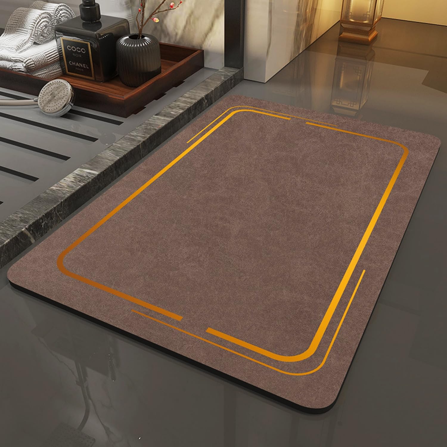 珪藻土バスマット (ブラウン 45cm×70cm)