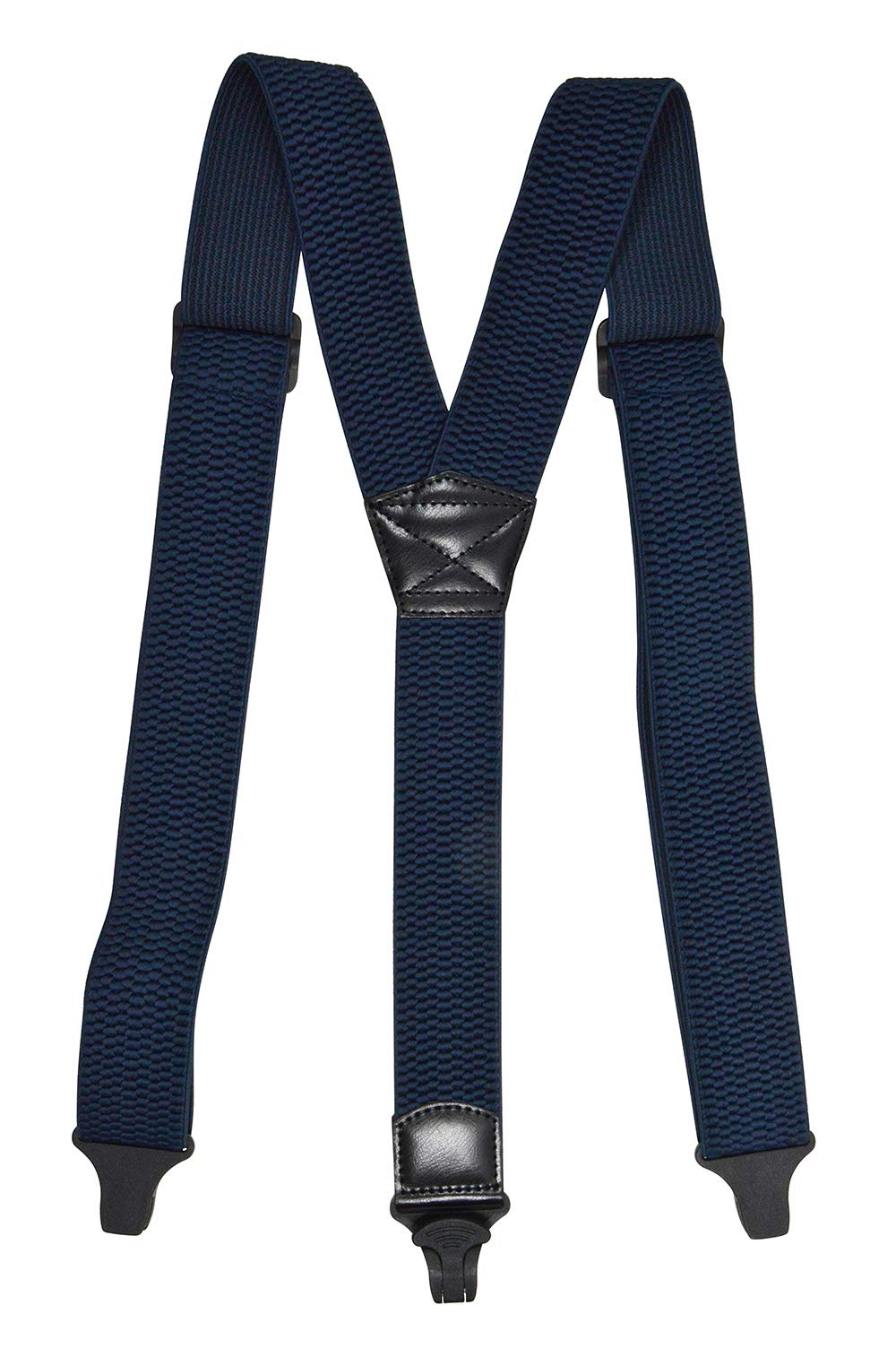 Olata Y-Shape Heavy Duty Braces/Suspenders with Plastic Clips for Airports - 4cm. Dark Blue