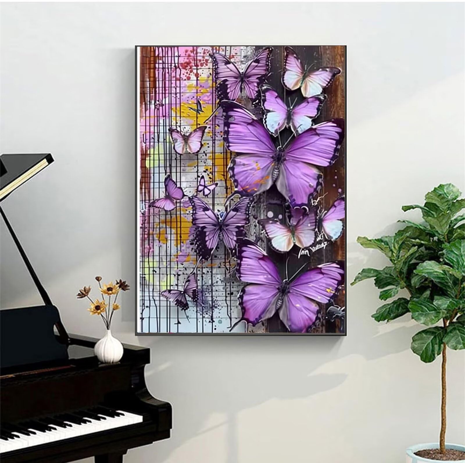 Peepezo Dipingere con i Numeri Adulti, Kit di Pittura a Olio su Tela Fai-da-Te per Bambini,Paint by Numbers Adulti e Bambini Media,Viola 60x80cm (Con Scatola)