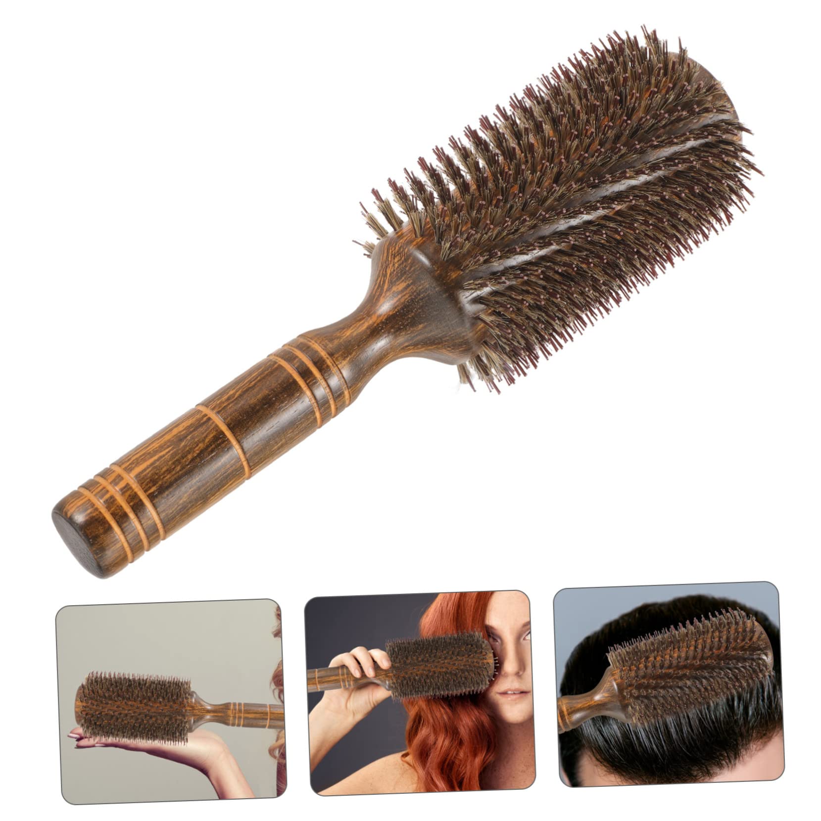 MAGICLULU Rollo De 2 Piezas Peine rizador de cerdas de cerdo pinceles redondos detangler brush de lavado peine para rizar el cabello cepillo para secar el cabello cepillo redondo