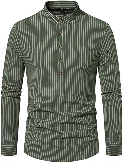 Casual Shirts for Men Comfort Fit Striped Striped Lapel Shirt Button Down Long Sleeve Shirt Comfortable and Breathable T-Shirt with Button Placket Loose Fit Shirt