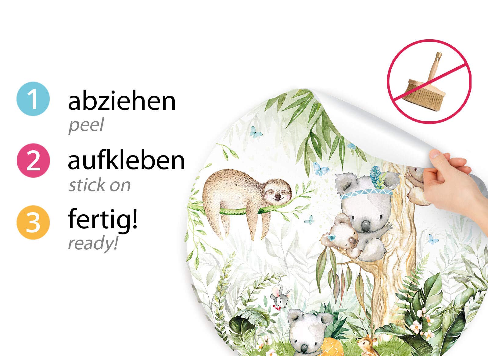 Little Deco DL559 Sticker mural pour chambre d'enfant Motif animaux koala 120 cm