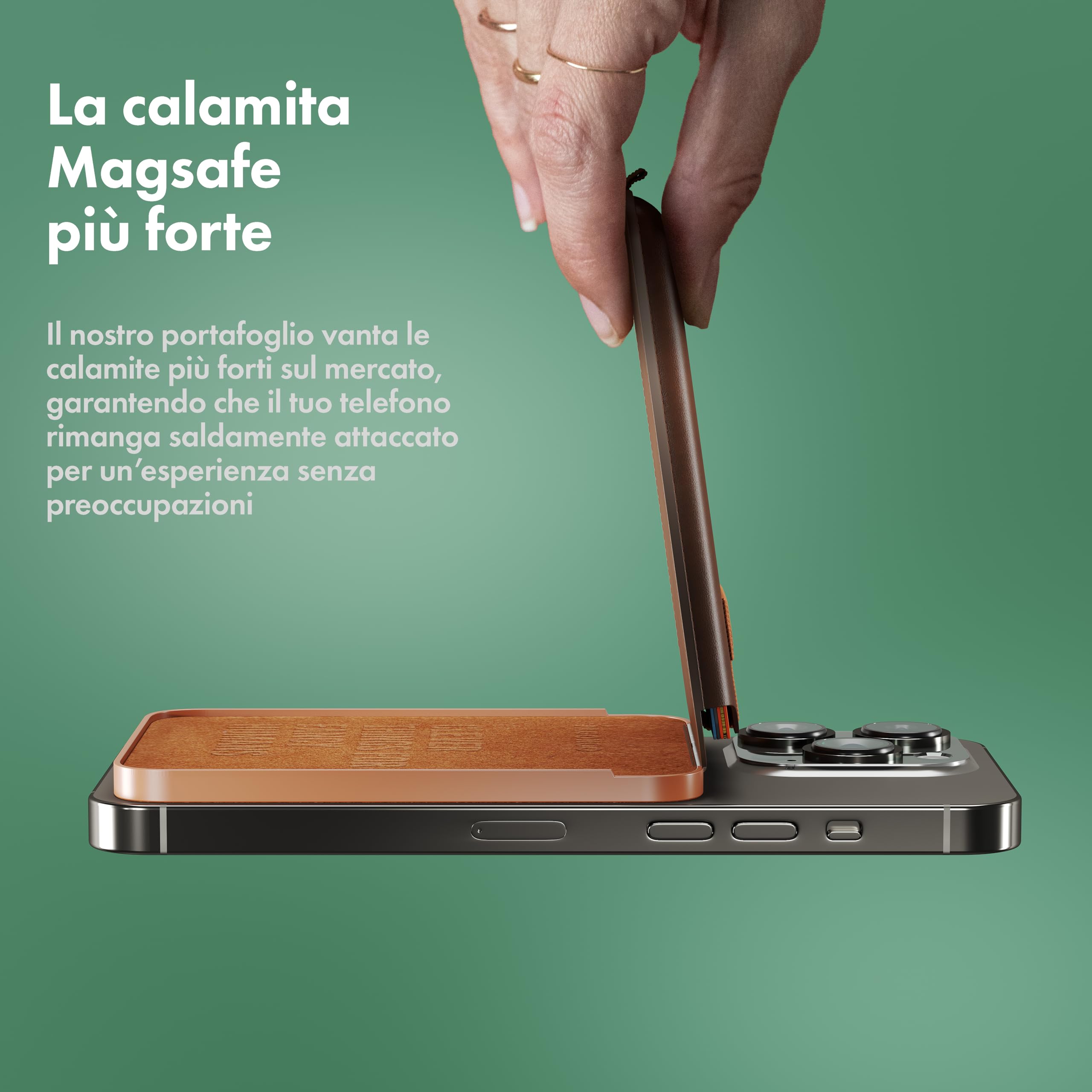 Portafoglio Compatibile con Magsafe 6 Carte con Stand, Portacarte Marrone Scuro