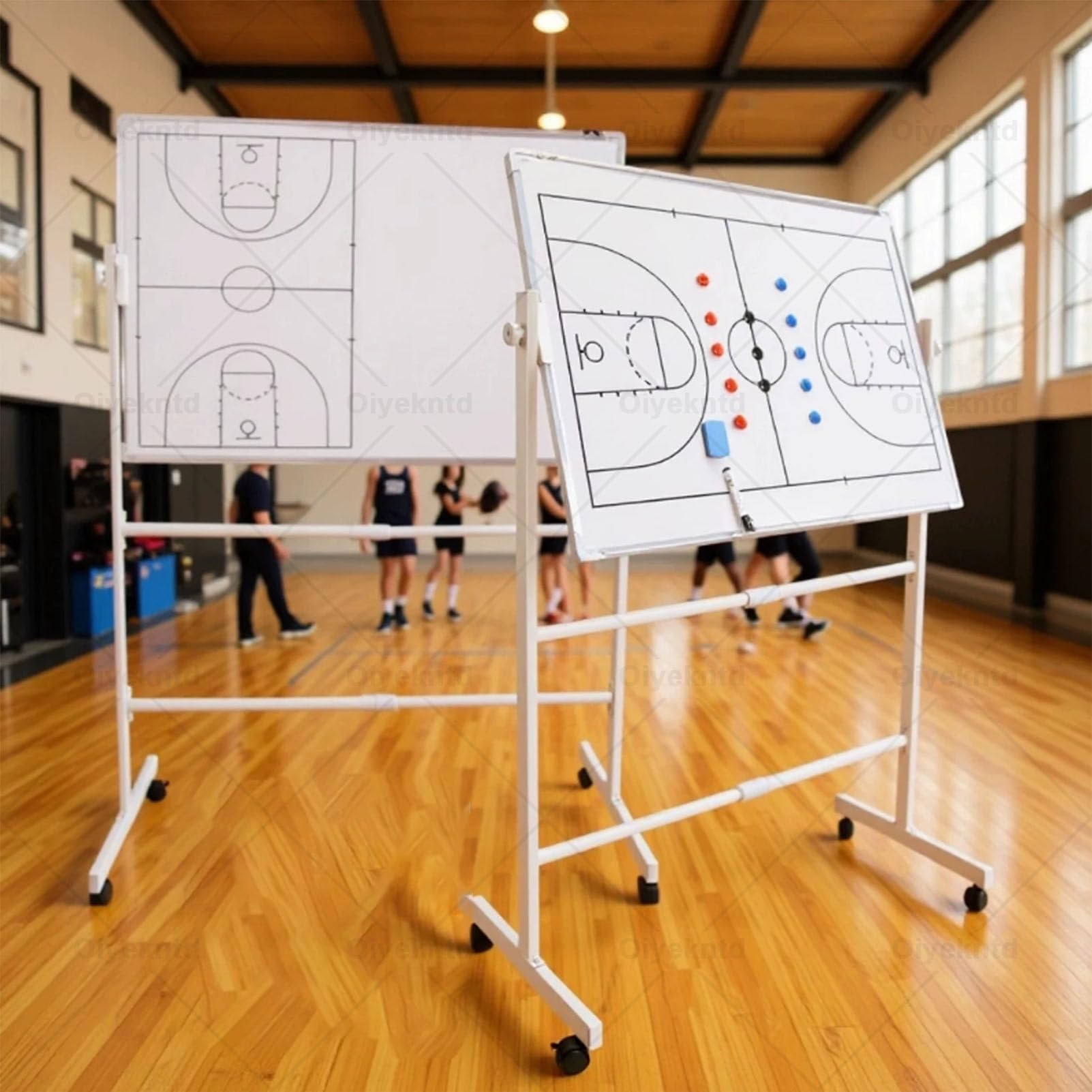 Grande lavagna magnetica per allenatori di calcio, basket, tattiche fronte/retro, con ruote per allenamento quotidiano, lavagna strategica portatile per squadre