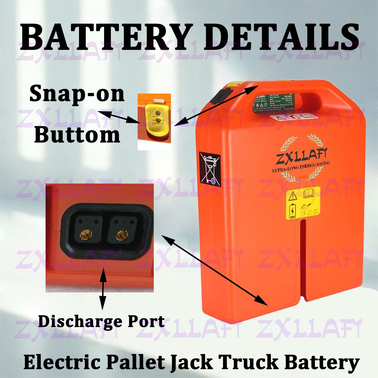 24 V 48 V Batteria Transpallet Elettrico per PTE15N | Batteria al litio LiFePO4 per PTE20Q Batterie carrello elevatore Elettrico Batterie di ricambio con BMS, maniglia