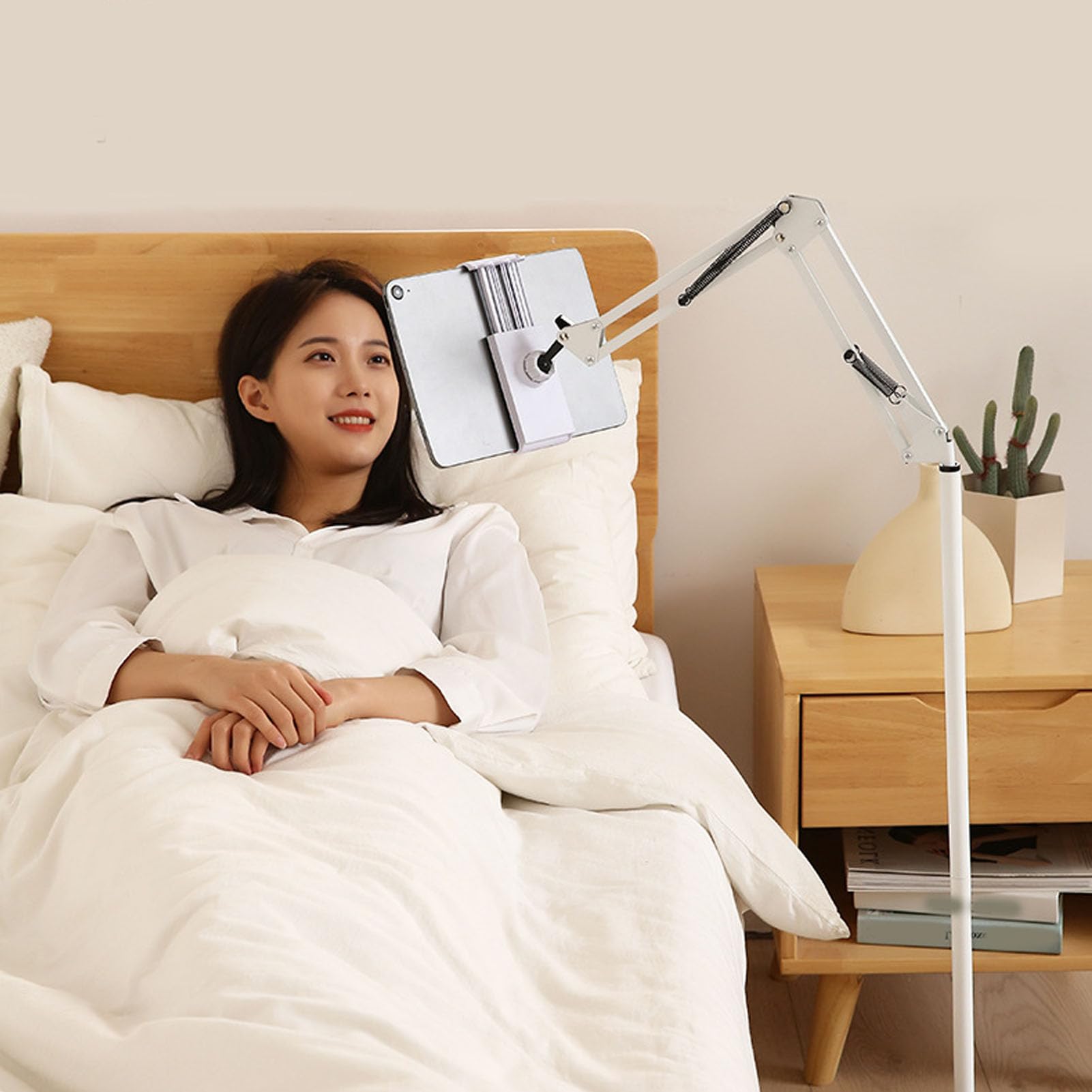 Soporte de Suelo para Tableta, Soporte de Teléfono de Cama deAjustable, Soporte Giratorio para Tableta de 360 ​​Grados, Soporte Universal Estable para Teléfono para Teléfonos