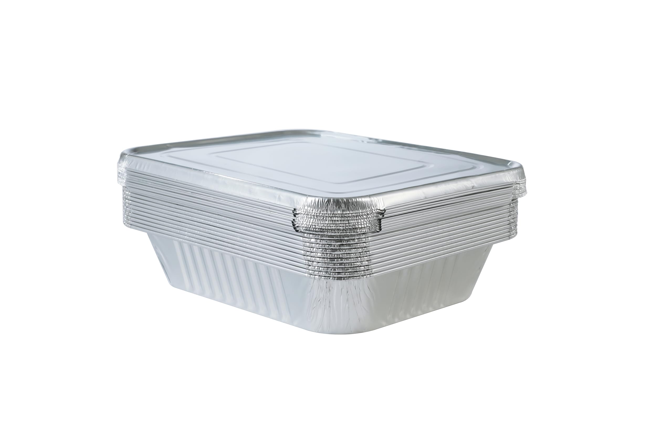 Aluminum Pans With Lids 9x13 [10 Sets] Aluminum Foil Pans Trays With Lids - Half Size Tin Foil Disposable Pans For Baking, Cake Serving Dishes, Roasting, Heating, Serving &amp; Lining Steam-Table Trays