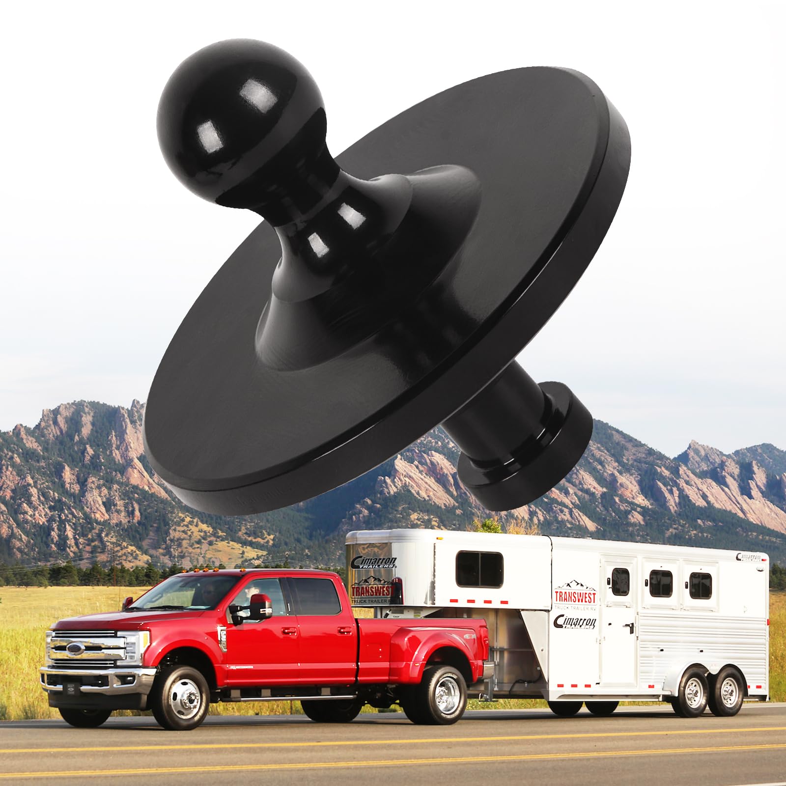 VAIDPRO 5th Wheel to Gooseneck Adapter, 2-5/16" Kingpin to Gooseneck Ball Towing Receiver Adapter, 30000 lbs Load Capacity, Fit for Fifth Wheel Tractor Trailer RV Truck, Black