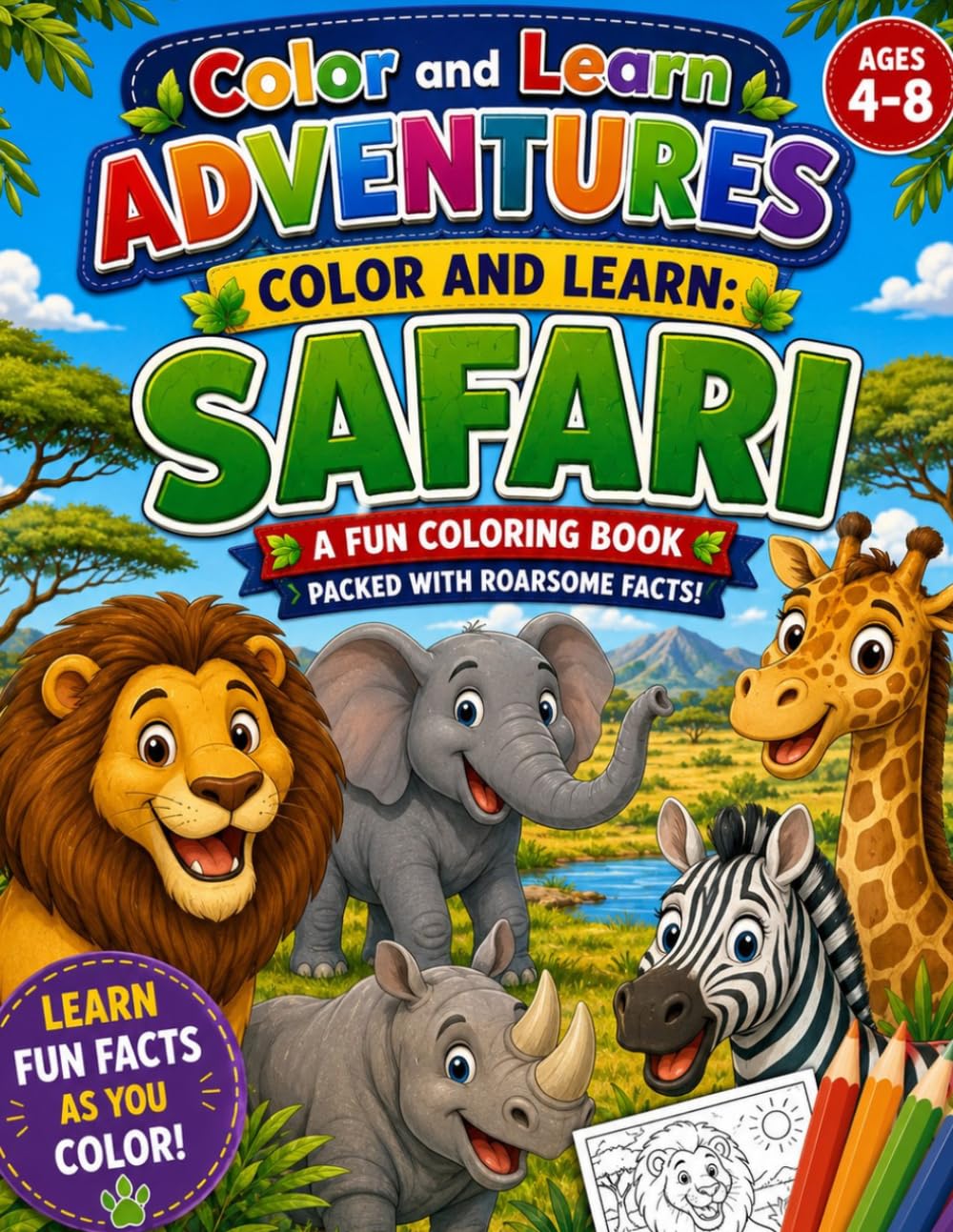Color and Learn Adventures: Color and Learn: Safari