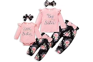 Adorable Little Sister Big Sister Matching Outfits: Bloom and Blossom