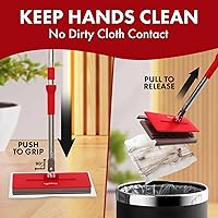 Vista 3 de Trapeador Fregasuelos con Fácil Sujeción de Hojas, Incluye 10 Hojas Desechables, Mopplex Limpiador de Trapeador Eficiente para Madera Dura y Todas