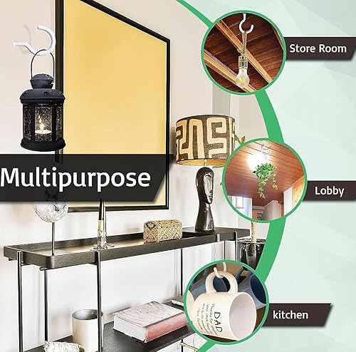 Miniatura 7 de Etoolia 50 ganchos de techo para plantas colgantes, ganchos de 2.9 pulgadas resistentes, ganchos colgantes para luces de Navidad, tazas,