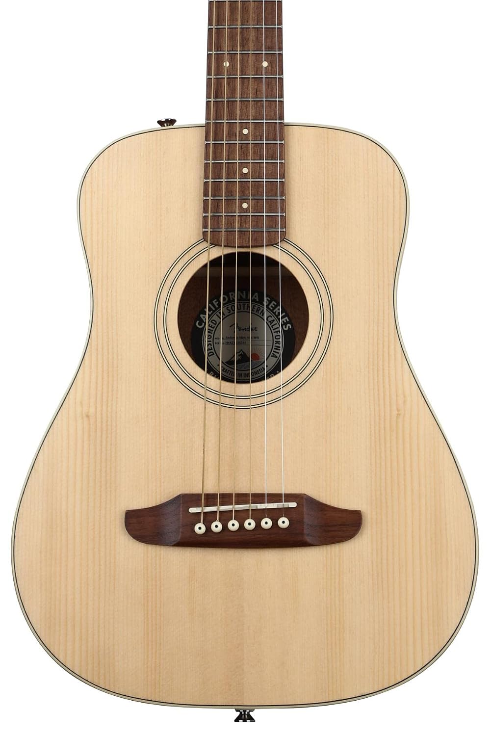 Fender Redondo Mini Acoustic Guitar, Natural, Rosewood Fingerboard, with Gig Bag