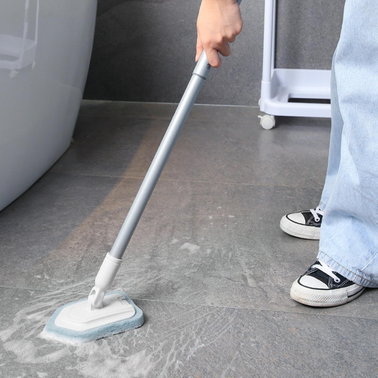 Spazzola da pavimento per bagno, spazzola per uso domestico a manico lungo