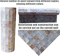 Vista 6 de MOP Mosaico natural de nácar cuadrado sin costuras para baño cocina 12 "x 12" malla de fibra 1 hoja