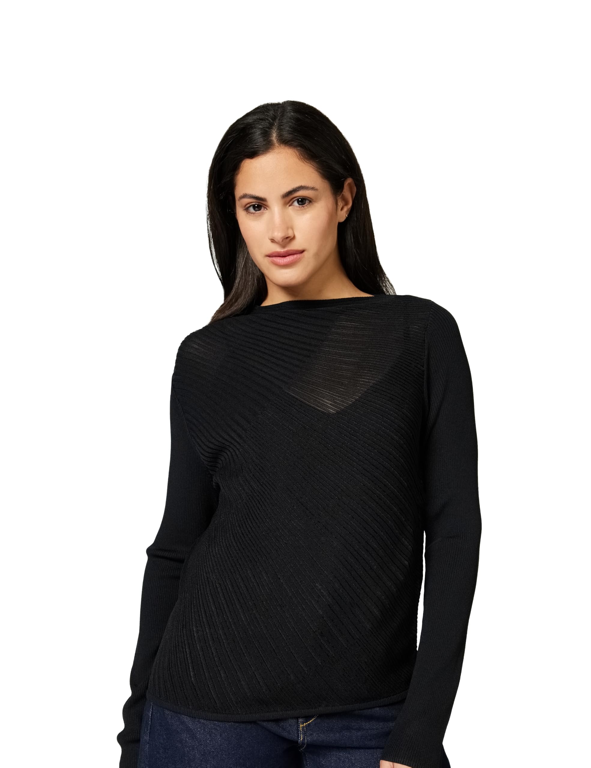 Ted Baker Women's Long Sleeve Sheer Knitted Top Black 12 (M)