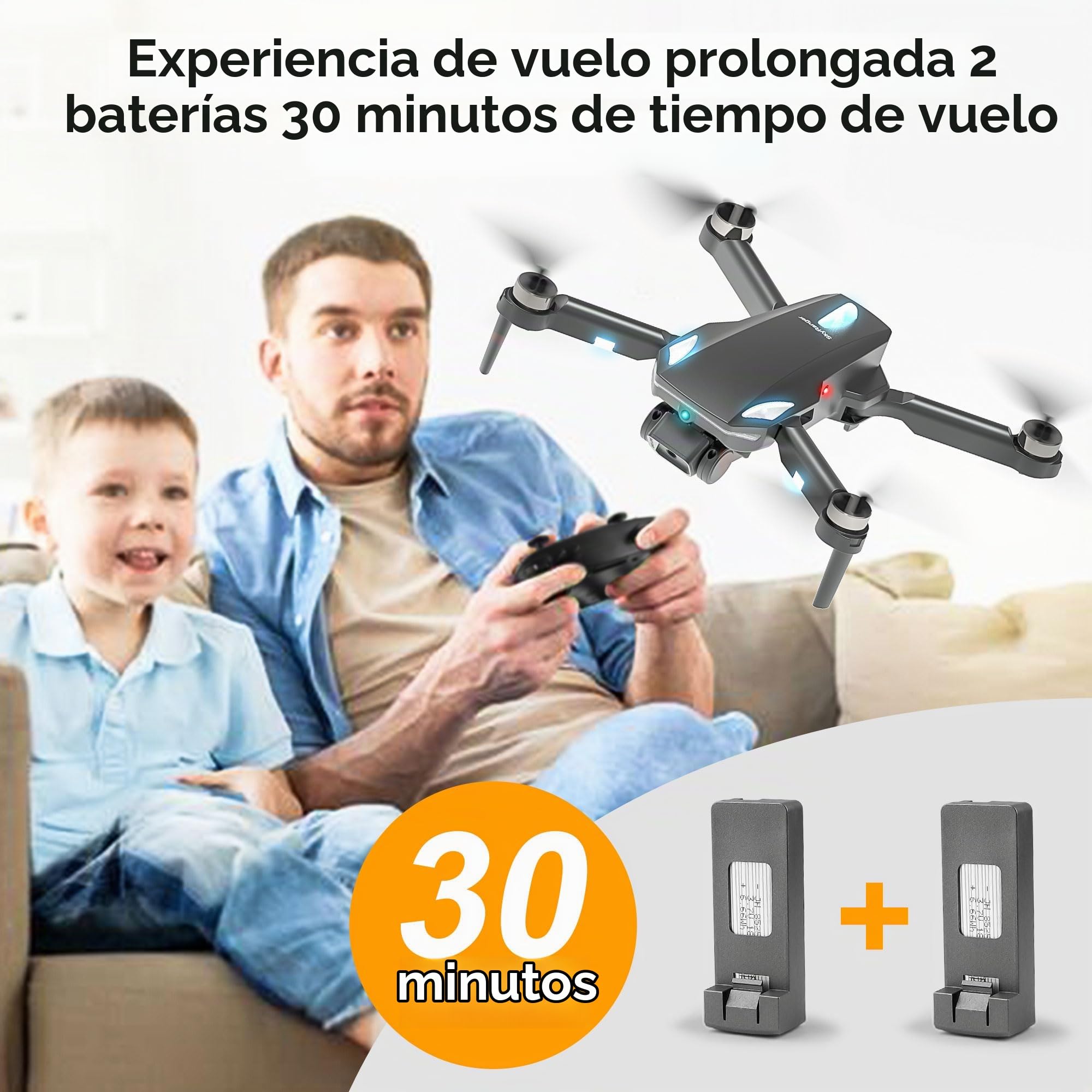 Dron para Niños y Adultos con Camara 1080P HD, RC Plegable Cuadricóptero Dron, Motor Sin Escobillas, Despegue/Aterrizaje con un Solo Botón, 2 Baterías, Juguete para Niño Regalos Cumpleaños (Black)